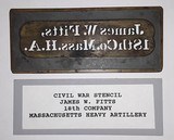 Brass Stencil for Massachusetts Civil War Soldier - 2 of 3