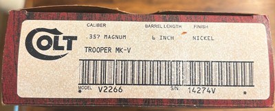 Colt Tropper MK V 357 polished nickel with 6 inch barrel made in 1982 - Image 6 of 6