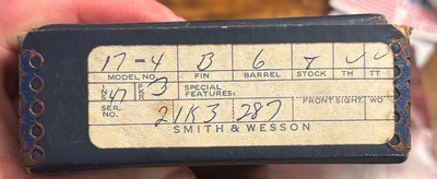 Smith & Wesson model 17-4 22 lr in original box with paperwork and original purchase receipt in 1978 - Image 13 of 13