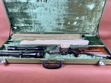 Outstanding Johann Outschar Ferlach, Austria sidelock double rifle with external hammers and three sets of barrels, cased, scoped - 5 of 15