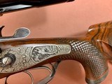 Outstanding Johann Outschar Ferlach, Austria sidelock double rifle with external hammers and three sets of barrels, cased, scoped - 9 of 15