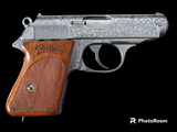 WALTHER PPK PREWAR 22 SILVER ENGRAVED WITH 2 SILVER PLATED CORRECT MAGAZINES AND ORIGINAL CASE. - 8 of 9