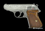 WALTHER PPK PREWAR 22 SILVER ENGRAVED WITH 2 SILVER PLATED CORRECT MAGAZINES AND ORIGINAL CASE. - 9 of 9