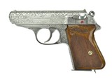 WALTHER PPK PREWAR 22 SILVER ENGRAVED WITH 2 SILVER PLATED CORRECT MAGAZINES AND ORIGINAL CASE. - 3 of 9