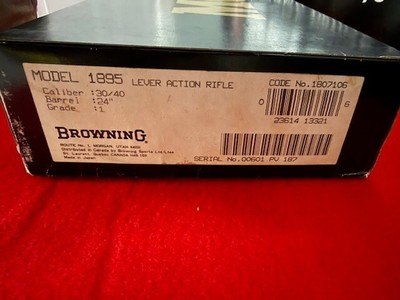 BROWNING MODEL 1895 LEVER ACTION 30-40 KRAG HIGH GRADE AND GRADE#1 RIFLES 30-40 KRAG NIB MATCHING SERIAL #'s - Image 12 of 12