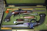 CASED PAIR OF OFFICERS TARGET PISTOLS MADE IN FRANCE - OUTSTANDING CONDITION - 50 CALIBER - 1 of 15
