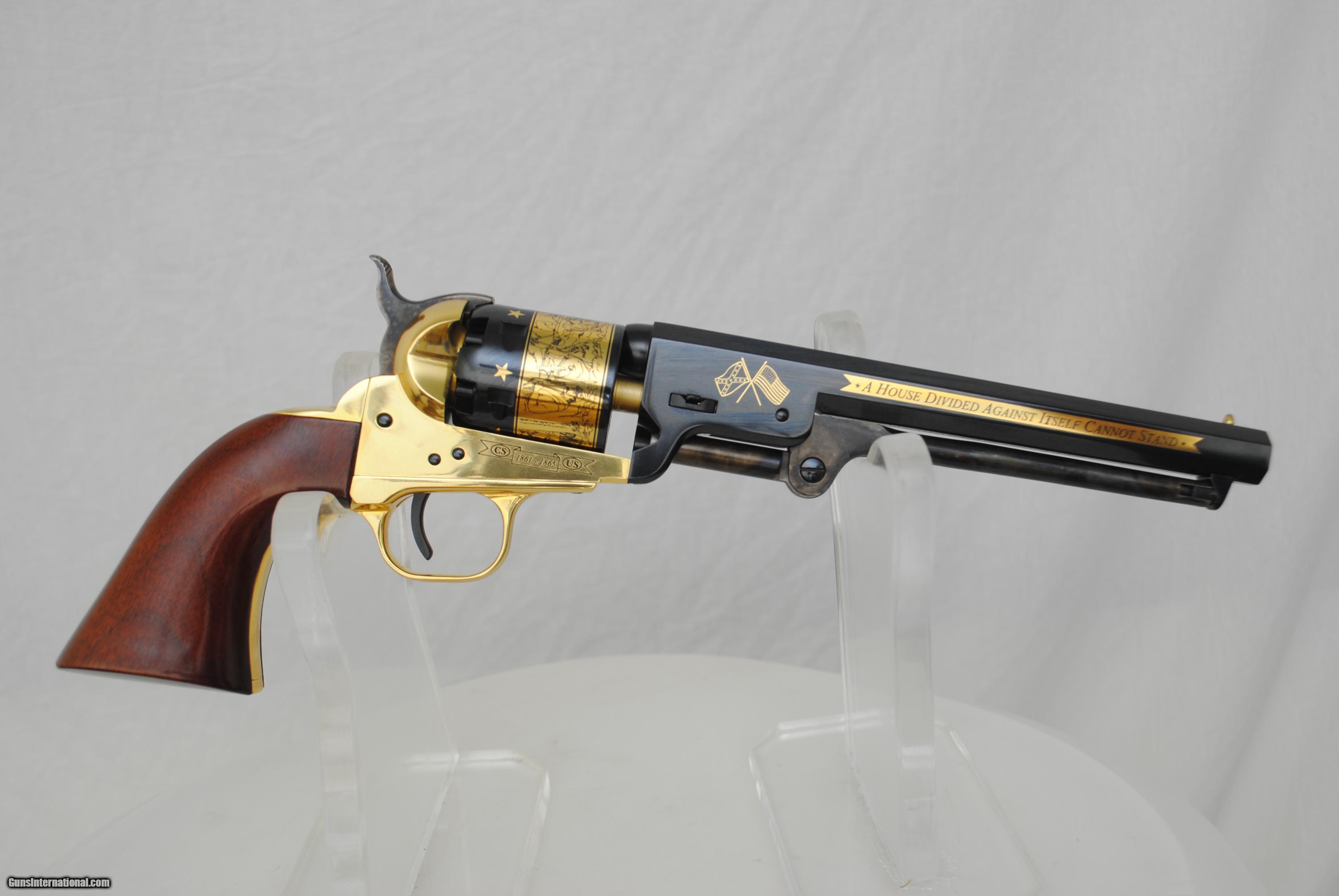 The Civil War Sesquicentennial Tribute Revolver Colt 1851 Navy By Uberti 24 Karat Gold 5284