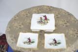 HAMMERSLEY & CO BONE CHINA - CIGARETTE BOX AND ASHTRAYS WITH ENGLISH SHOOTING SCENES - 2 of 4