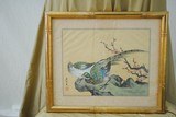 GAME BIRD SERIES OF 3 FRAMED - HAND PAINTED ON SILK - 2 of 4