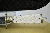 IVORY HANDLE DAMASCUS BOWIE KNIFE WITH SHARKSKIN SHEATH - CUSTOM MADE - 7 of 7