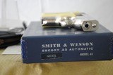 SMITH & WESSON MODEL 61-2 THE POCKET ESCORT - NICKEL FINISH WITH BOX AND POUCH - COLLECTOR CONDITION - C&R OK - SALE PENDING - 3 of 7