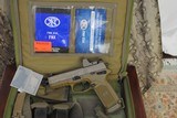 FNX TACTICAL IN 45 ACP - TRIJICON SIGHT - 3 MAGS AND FIELD CARRY CASE
