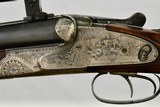 JP SAUER SIDELOCK DRILLING MADE IN 1925 - GAME SCENE ENGRAVING - 16/16/8X58 SAUER
