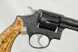 ENGRAVED VINTAGE SMITH & WESSON WITH STAG GRIPS