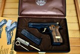 BERETTA 84 EL PRESENTATION GUN - FACTORY HAND ENGRAVED / GOLD PLATED PARTS / FACTORY LEATHER CASE - UNFIRED - RARE - 2 of 14