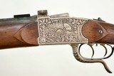 HIGHLY ENGRAVED GERMAN SINGLE SHOT RIFLE - OAK LEAF AND GAME SCENE - 3 of 17
