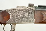 HIGHLY ENGRAVED GERMAN SINGLE SHOT RIFLE - OAK LEAF AND GAME SCENE