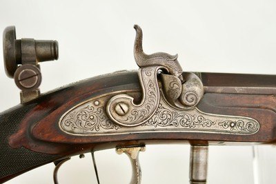 G. BEUTTENMULLER IN CHICAGO - ANTIQUE SCHUETZEN TARGET RIFLE - Image 11 of 20