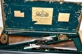 CHARLES LANCASTER MATCHED PAIR SIDELOCK EJECTOR 12 GAUGE – BEST ENGLISH PAIR – 1901 – CASED - Image 1 of 20