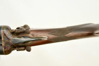 AUSTRIAN LIGHTWEIGHT HAMMER SHOTGUN - ROUND ACTION - KRUPP FLUID STEEL BARRELS - Image 6 of 16