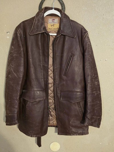 1940-50's Horsehide motorcycle jacket.