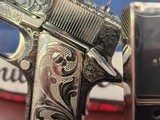 Colt custom, one of a kind, Govt 1911 .45acp 2 tone nickel fully engraved. - 3 of 20