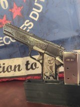 Colt custom, one of a kind, Govt 1911 .45acp 2 tone nickel fully engraved. - 10 of 20