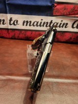 RARE BeautifulColt 1911 45 ACPEngraved, DIAMONDS, Black Nickel, 24 K Gold Small Parts - 3 of 13