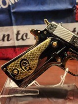 RARE BeautifulColt 1911 45 ACPEngraved, DIAMONDS, Black Nickel, 24 K Gold Small Parts - 4 of 13