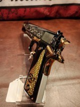 RARE BeautifulColt 1911 45 ACPEngraved, DIAMONDS, Black Nickel, 24 K Gold Small Parts - 8 of 13