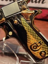 RARE BeautifulColt 1911 45 ACPEngraved, DIAMONDS, Black Nickel, 24 K Gold Small Parts - 9 of 13