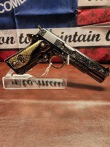 RARE BeautifulColt 1911 45 ACPEngraved, DIAMONDS, Black Nickel, 24 K Gold Small Parts - 1 of 13