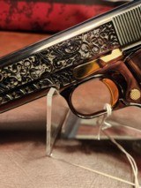 RARE BeautifulColt 1911 45 ACPEngraved, DIAMONDS, Black Nickel, 24 K Gold Small Parts - 10 of 13