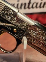 RARE BeautifulColt 1911 45 ACPEngraved, DIAMONDS, Black Nickel, 24 K Gold Small Parts - 5 of 13