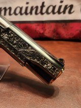 RARE BeautifulColt 1911 45 ACPEngraved, DIAMONDS, Black Nickel, 24 K Gold Small Parts - 6 of 13