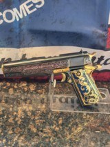 Colt 0911-C .38 SUPER OMG STUNNING GOLD INLAY ENGRAVED BLACK NICKEL - 14 of 15
