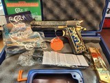 Colt 0911-C .38 SUPER OMG STUNNING GOLD INLAY ENGRAVED BLACK NICKEL - 15 of 15