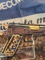 Colt 0911-C .38 SUPER OMG STUNNING GOLD INLAY ENGRAVED BLACK NICKEL - 5 of 15