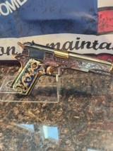 Colt 0911-C .38 SUPER OMG STUNNING GOLD INLAY ENGRAVED BLACK NICKEL - 1 of 15