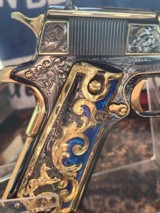 Colt 0911-C .38 SUPER OMG STUNNING GOLD INLAY ENGRAVED BLACK NICKEL - 6 of 15