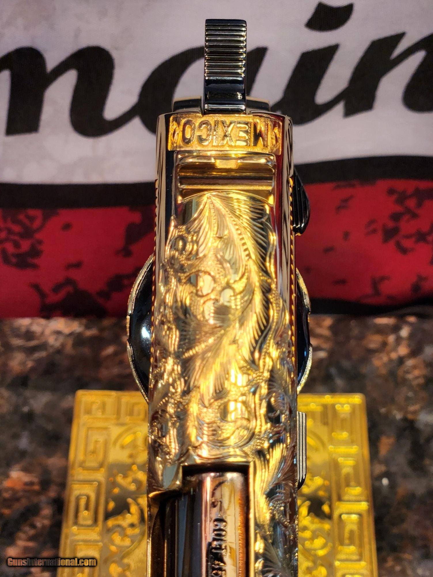 FULL 24K GOLD PLATE FULL HAND ENGRAVED COLT 1911 .45 ACP