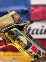 FULL 24K GOLD PLATE FULL HAND ENGRAVED COLT 1911 .45 ACP
SERIES 70 N.M..... WHAT?!? - 14 of 15