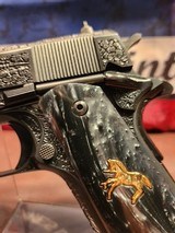 Dinosaur Meteriorite Blued Fully (AAA) Engraved Colt 1911 .38 Super Government Model National Match - 3 of 12