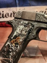 Dinosaur Meteriorite Blued Fully (AAA) Engraved Colt 1911 .38 Super Government Model National Match - 8 of 12