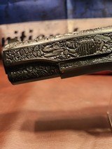 Dinosaur Meteriorite Blued Fully (AAA) Engraved Colt 1911 .38 Super Government Model National Match - 5 of 12