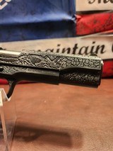 Dinosaur Meteriorite Blued Fully (AAA) Engraved Colt 1911 .38 Super Government Model National Match - 10 of 12