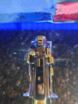 One of kind Beretta .40 S&W 24k Gold small parts and barrel, engraved barrel with black nickel polished finish. - 7 of 14