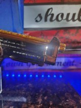 One of kind Beretta .40 S&W 24k Gold small parts and barrel, engraved barrel with black nickel polished finish. - 10 of 14