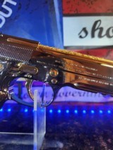 One of kind Beretta .40 S&W 24k Gold small parts and barrel, engraved barrel with black nickel polished finish. - 11 of 14