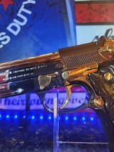 One of kind Beretta .40 S&W 24k Gold small parts and barrel, engraved barrel with black nickel polished finish. - 5 of 14